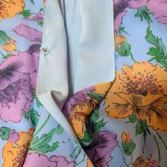 Veronica Beard Dress Sean Floral Printed Ruched Mini 100% Silk Size 4 - Picture 11 of 16